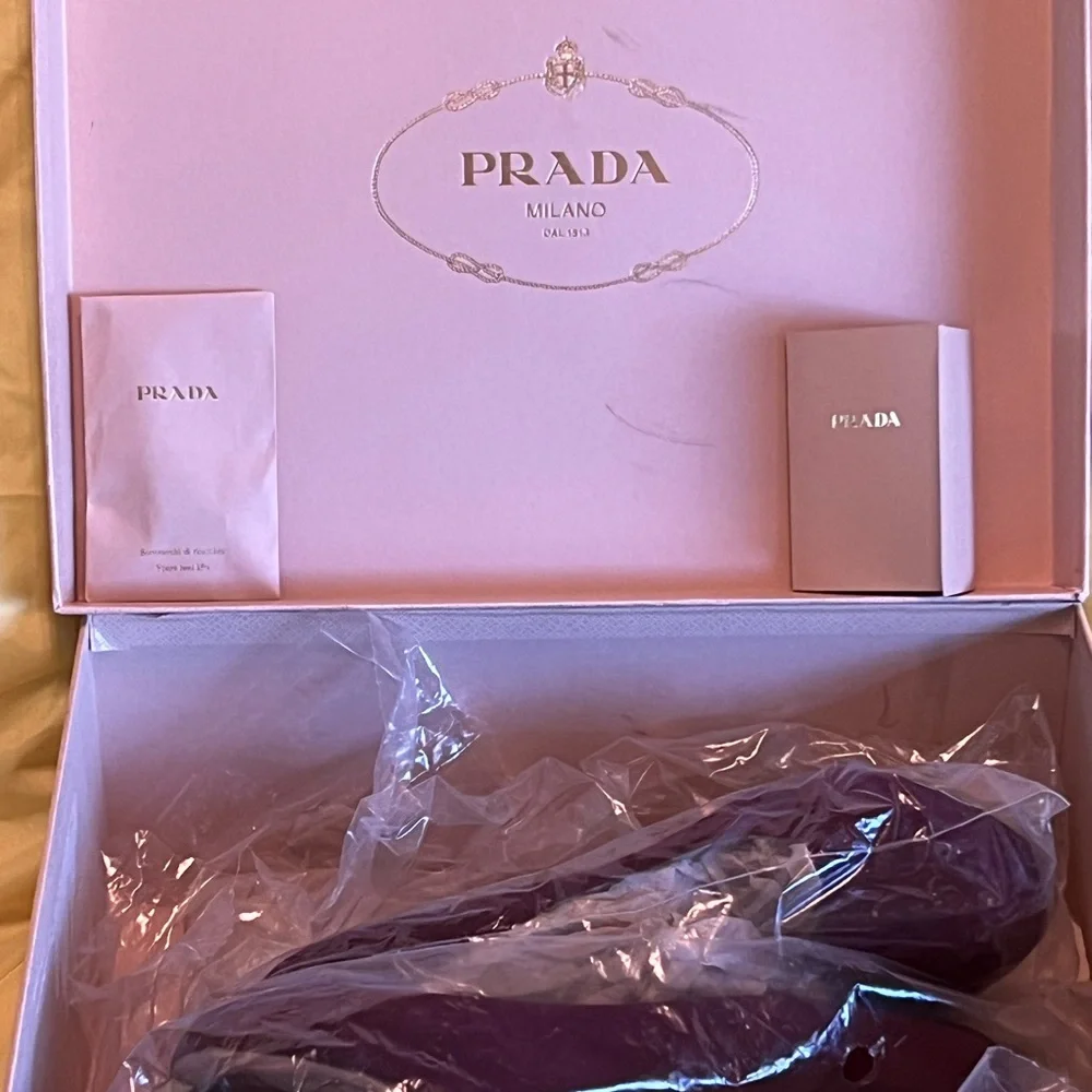 Prada Women's Deep Purple Suede Heels - Picture 12 of 14